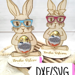 Osterhase aus Holz für Ü-Ei, DXF+SVG, Geschenk Ostern, Osterdeko, DIY Geschenk Ostern, Osternest, Digitale Datei, Download