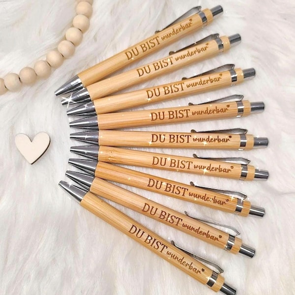 Bamboo ballpoint pen, wooden, party favor, Secret Santa gift, Advent calendar, gift idea, wedding, birthday, Christmas, confirmation, youth initiation