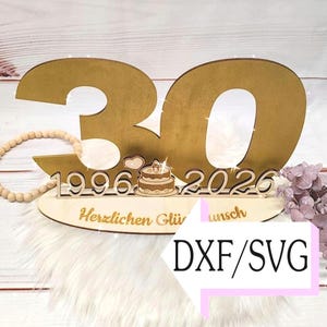 File laser per il 30° compleanno 2026, file DXF + SVG, per taglio laser, modello, download digitale, idea regalo, libro degli ospiti, personalizzato 2026