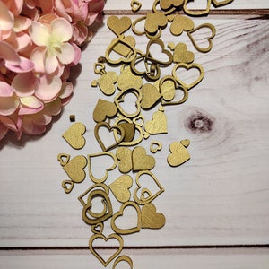 Scatter decoration hearts wood from 50 pieces table decoration, crafts, wedding