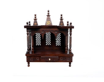 Teak Wood Hand carved Mandir Folding Style#9041