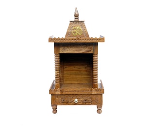 Teak Wood Hand carved Small Mandir Style#9027