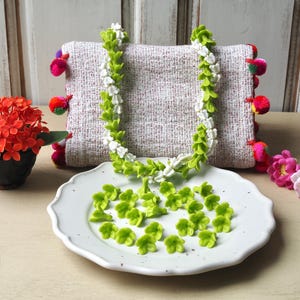 50 pcs Pakalana 03 Clay Flower yellow-green pakalana for Jewelry making, Lei making, Craft supplies,DIY earrings,Hawaiian flowers