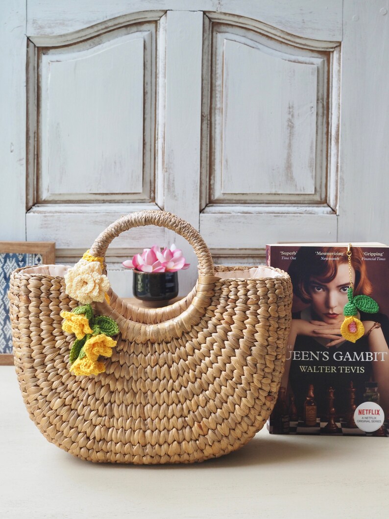Handwoven Water Hyacinth Tote Bag | Eco-friendly Beach Handbag - Etsy