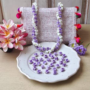 50 pcs Purple Crown Flower Clay Giant Indian Milkweed, Crown Flower Clay for Jewelry making, Lei making , DIY earrings,DIY necklace