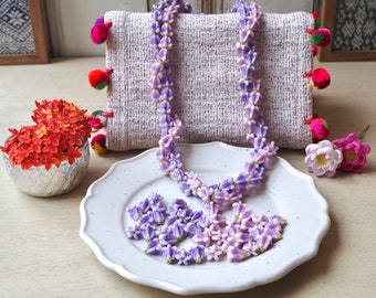 50 pcs Purple& Pink-Purple Crown Flower Clay (M) Giant Indian Milkweed, Crown Flower Clay for Jewelry making, Lei making , DIY earrings