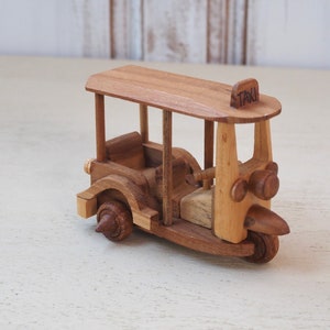 Teakwood Thai Tuk Tuk | Upcycled Elegance for Sustainable Decor |Rustic Wooden Home Accessory | Artisan Craft vintage decor