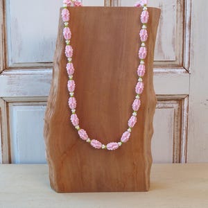 Sweet Pink Crown flower Clay Lei, Hawaiian  Lei , Summer Necklace, Aloha Lei , wedding lei, Hula Accessories,party favors ,mini crown flower