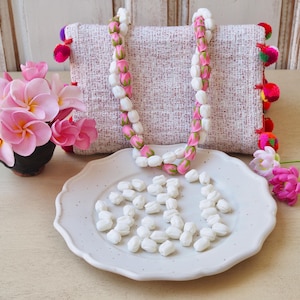 50 boutons de jasmin en argile blanche : collier Pikake, accessoires de fabrication de bijoux