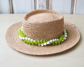 Clay Pakalana & Crown Flower Lei: Hawaiian Hat Decoration