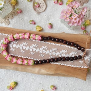Pink Rose  Car Lei 02 ,Clay flower Lei, Hawaiian Lei , 20 inches Long  , Car Mirror Lei ,aloha car accessories ,Hawaiian gift