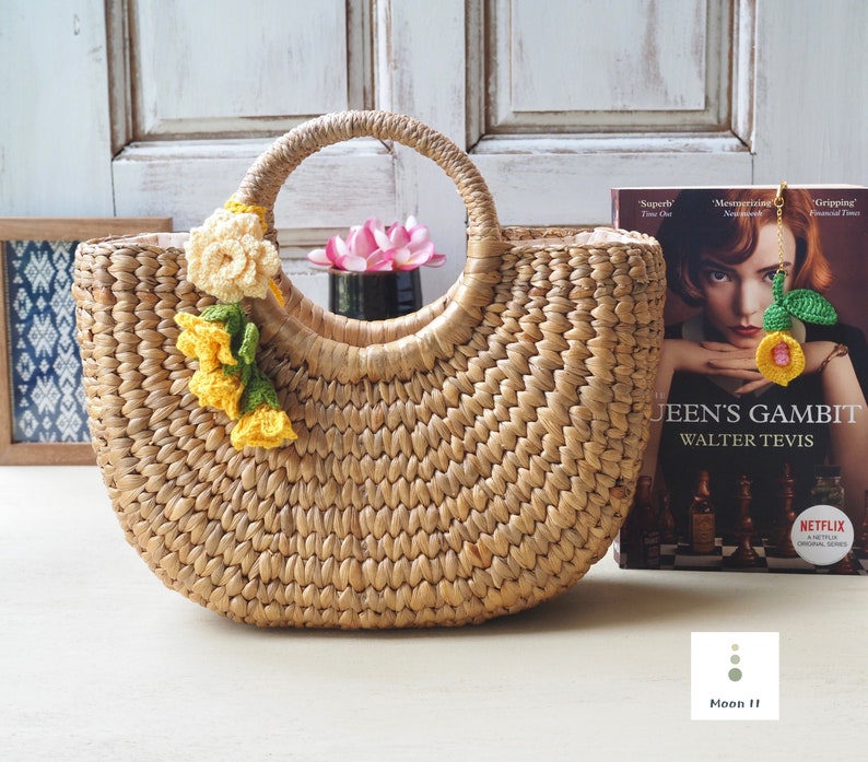 Handwoven Water Hyacinth Tote Bag | Eco-friendly Beach Handbag - Etsy