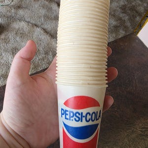Vintage 1970s/80s Stack of Pepsi Wax Paper Cups