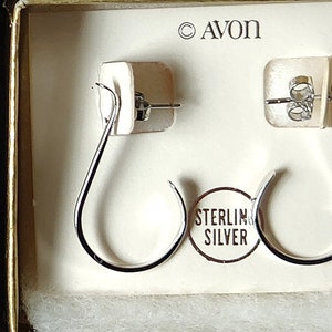 Avon 1978 Modern Scroll Sterling Silver Earrings