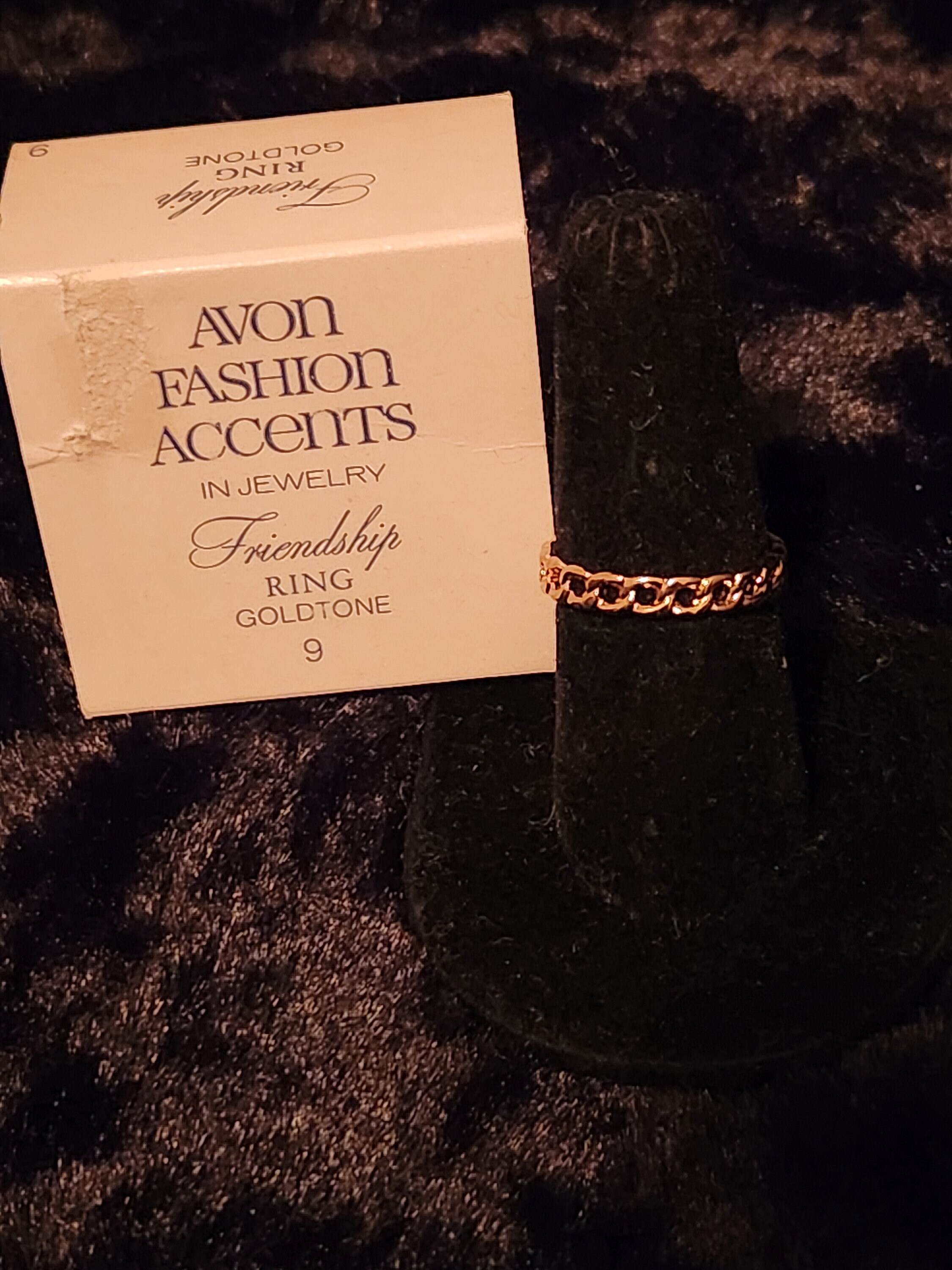 Bague d'amitié 1979 Avon Fashion Accents, taille 9