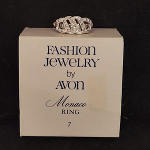 Avon 1980 Monaco Silver Tone Ring Size 7