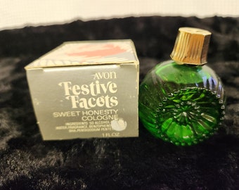 Vintage Avon Sweet Honesty Cologne in Christmas Candle Bottle