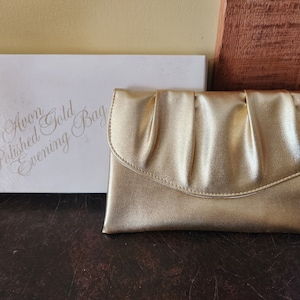 Vintage Avon Polished Gold Evening Bag Clutch Handbag