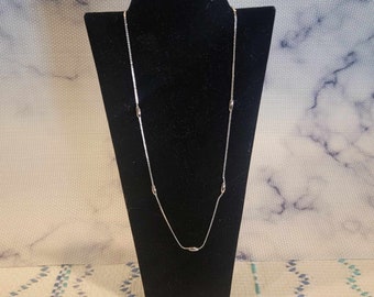 Avon 1980 Silken Bead Silvertone Necklace