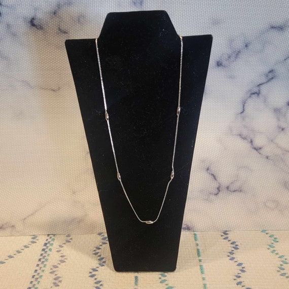 Avon 1980 Silken Bead Silvertone Necklace - image 1