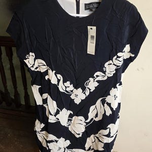 Vintage Linda Allard Ellen Tracy Silk Dress (Size 14)
