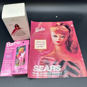 Holiday Barbie Doll Patricia Andrews-Hallmark Keepsake/1995 Barbie Keychain/Barbie Magazine Cover