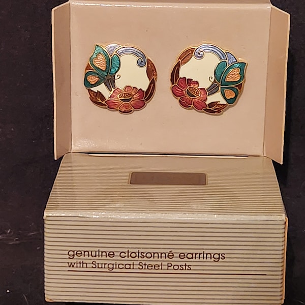 Avon 1987 Genuine Cloisonne Earrings