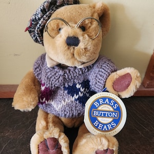 Vintage 1996 Original Brass Button Bear Plush (Price PER Bear)