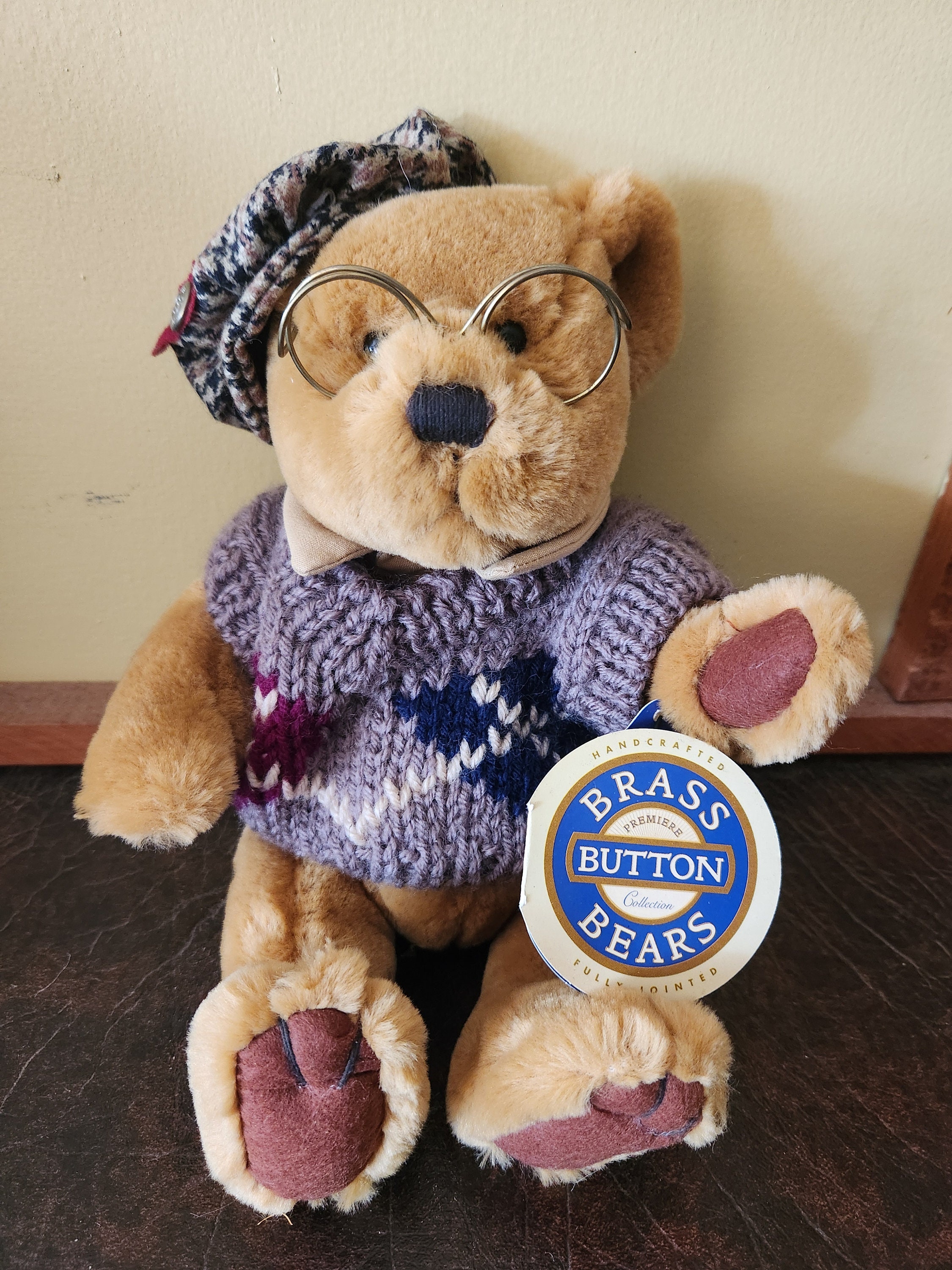 Vintage 1996 Original Brass Button Bear Plush (price PER