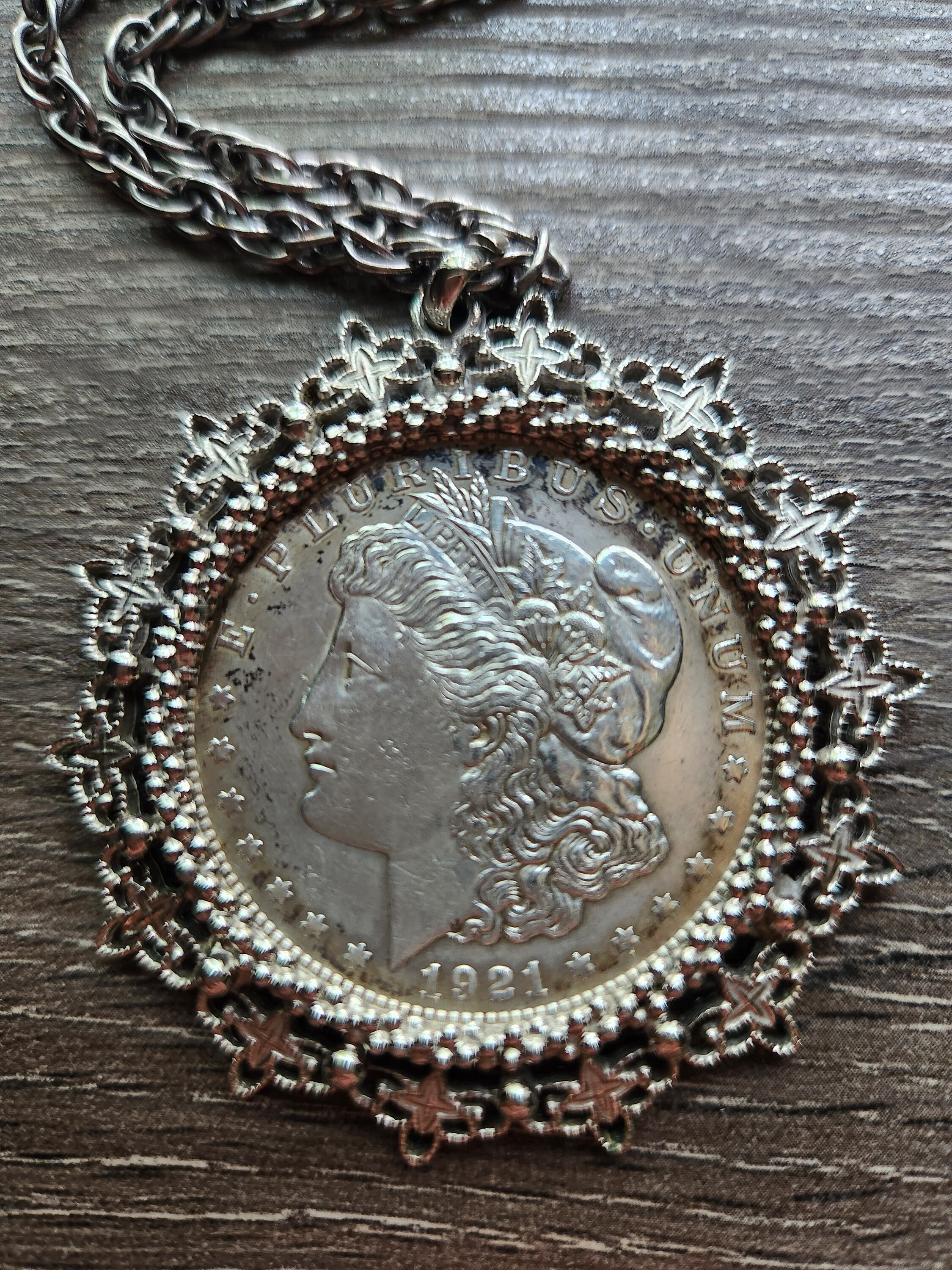 1921 silver dollar necklace discount