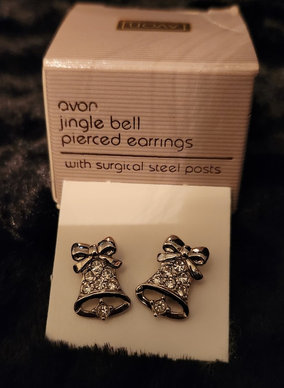Avon 1990 Silvertone Jingle Bell Pierced Earrings