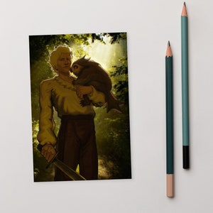 Astarion et le petit hibou !! | Carte postale Baldurs Gate 3