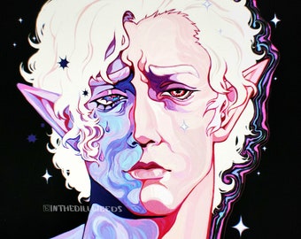 Astarion: The Pale Elf Baldurs Gate 3 Portrait Fan Art Wall Print