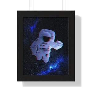 Scanline Space Man Framed Vertical Poster - Premium Matte Art Print for Space Lovers - Perfect Home Decor