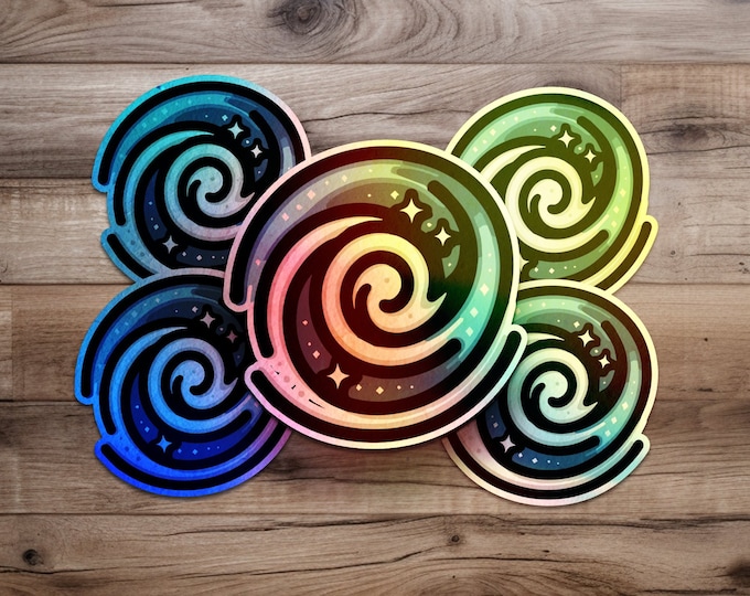 Astral Astronomy Space Art  Galaxy Swirl Space Design by Kiyo Arts  Holographic Space Art Sticker  Outer Space Vibes  Astral Art