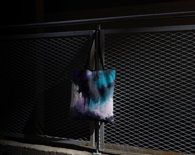 Lofi Glitch Grunge Paint Bag Cool Purse gift Paint Art Bag  Paint  Splatter #4 Tote Gift Bag  Kiyo Arts Design Graphic Artist Made