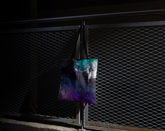 Lofi Glitch Grunge Paint Bag Cool Purse gift Paint Art Bag  Paint  Splatter #2 Tote Gift Bag  Kiyo Arts Design Graphic Artist Made