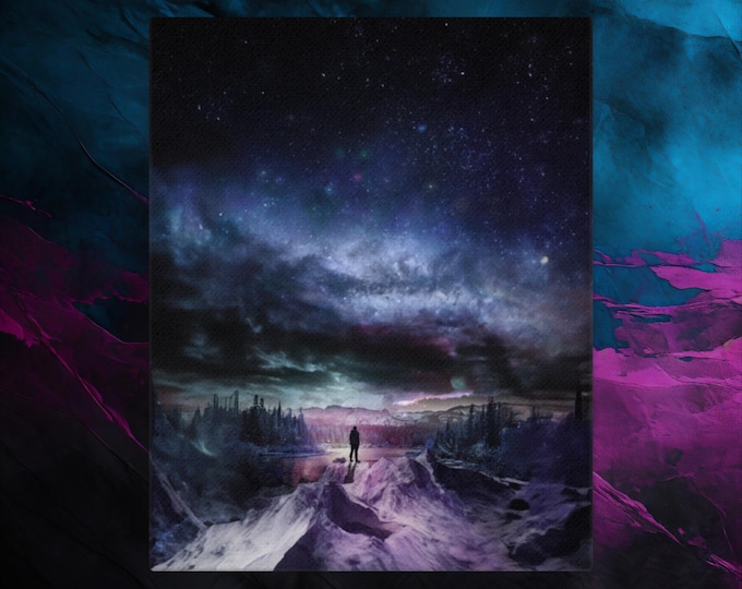Galactic Dreamscape  Digitally Printed Thin Canvas  Space Landscape