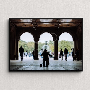 Central Park Print, Digital Print, Central Park Wall Art, Bethesda Park, Street Photography, New York City Print