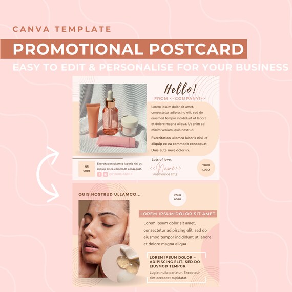 Promotional postcard, business postcard, small business templates, small business promo, service-based business, product-based business