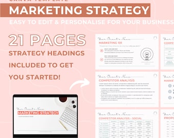 Modèle de stratégie marketing, présentation marketing, stratégie de communication, pitch deck moderne, marketing pour petites entreprises, agence de marketing
