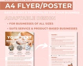 A4 flyer, business flyer, flyer template, editable flyer template, business downloads, marketing flyer, marketing template