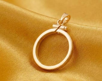 Runde Form Münzen Lünette für 1 Oz American Eagle Gold Adler Anhänger - 1 Oz Krügerrand 14K Gelbgold 925 Sterling Silber Münze Kreativ.