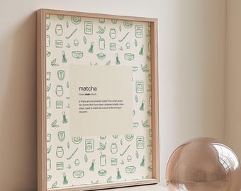 Matcha Pronunciation Poster - Funny Matcha Wall Art - Printable Kitchen Decor - Matcha Lover Gift - Aesthetic Tea Art Download