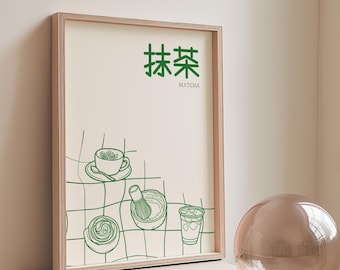 WHITE Matcha Printable Wall Art - Matcha Lover Poster - Green Tea Quote Print - Aesthetic Kitchen Decor - Japanese Drink Art Download