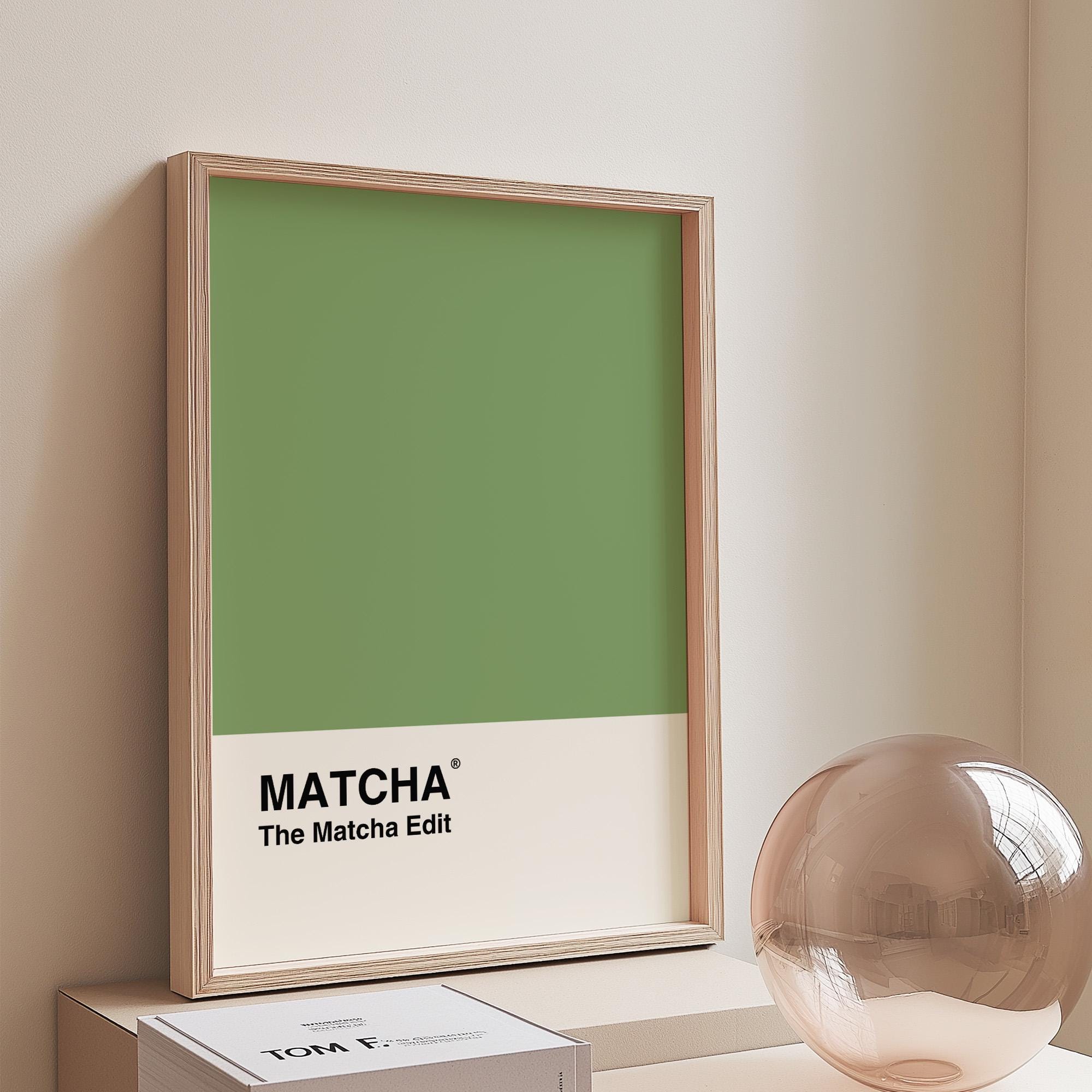 Matcha Pantone Style Poster - Printable Matcha Wall Art - Minimalist Green Tea Print - Kitchen Decor - Foodie Gift - Design Art Print