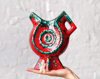 Schlossberg Keramik 'Maya' Vintage West German Fat Lava Vase. WGP Pottery. Mid Century Modern Ceramic. 1970s. Rare Form 503 / 23