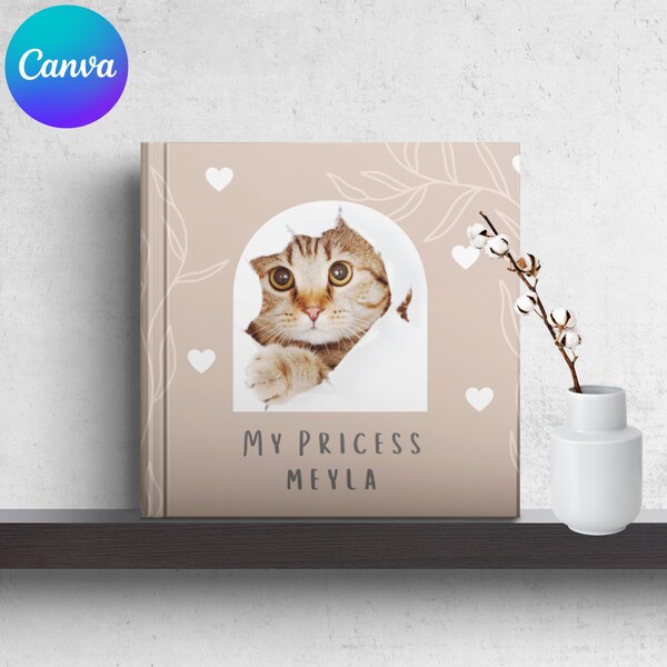 Pet Photo Album Template,Printable Sailing Adventure Scrapbook Memory,Coffee Table Book, DIY Digital Canva Download