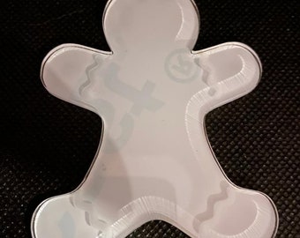 Acrylic Gingerbread Person bauble blank, Gingerbread man/woman, craft blank for DIYer's, white, clear, frosted, glitter and mirror blank