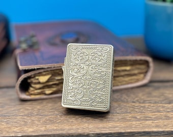 Solid Brass Flip Lighter Engraved With Custom Scrollwork In a Classic Pattern! (No Fluid)